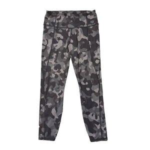 Athleta Lightning Camo 7/8 Tight Athletic Leggings Pockets‎ Sz Medium Gray Black